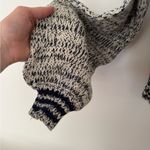 MOTHER The Mock Neck Cropped Sweater Size‎ M Navy and Cream Cotton White Size M Photo 6