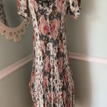 Vtg Starina Rayon Crepe Maxi Dress L Rose Garden Tea Cottagecore Feminine Prarie Size L Photo 0