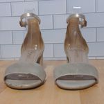 Free People  Marigold Sandal Ankle Block Heel Suede Leather Shimmer 38 (US 8) Photo 4