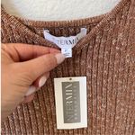 Intermix NWT  Zoey Metallic Rib Knit Tank Top in Beige Photo 4