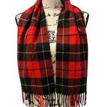 Christian Dior Red Black Cashmere Winter Lightweight Scarf Scarves Fringe EUC Photo 0