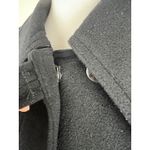 DDCLAB Black Wool Blend Coat Leather Accents Made in Italy Size Small (est) Photo 15