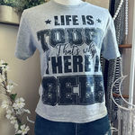 Life is Tough that’s why there is Beer Gray Graphic T shirt Photo 0