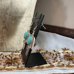 Silver turquoise eagle feather necklace and earring set Photo 3
