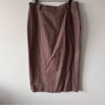 Vintage Midi Skirt Sz 14 Tweed Brown Button Front 70s 80s Academia Country Style Photo 7