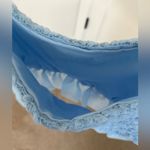 STAUD  Cannon Top French Blue Crinkle Organza Puff Sleeve Cropped Photo 4