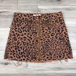 Free People WE THE FREE Zip It Up Animal Print Distressed Mini Skirt Size 27 Photo 2