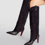 Christian Louboutin Santia Botta 85 MM Western Style Knee High Cowboy Boots 37.5 Photo 0