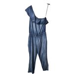 Cloth & Stone Anthropologie Miami One Shoulder Jumpsuit Shaded Chambray Ruffle S Photo 1