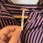 Free People Ophelia Corset Button Down Cropped Purple Stripe Size Small Grunge Photo 2