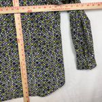 August Max Woman 12W 100% Silk Retro Print Buttoned Top Funky 70s Luxury Costume Blue Size 12 Photo 5