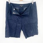 Ann Taylor  Womens Summer Casual Linen‎ Blend Chino Bermuda Shorts Size 8 Navy Photo 6