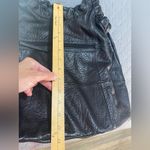 Adrienne Vittadini  Black pebbled leather slouchy hobo bag gold chain Photo 9