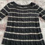 ICB alpaca wool blend striped gray & white cable knit sweater dress, size S Photo 5