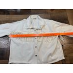 White Fawn ✨ Savannah Jane White Denim Fringe Jacket - Size L - Western Boho Festival Chic Photo 2