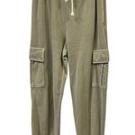 American Eagle Sand High Rise Fleece Baggy Cargo Jogger Unisex Sweatpants Small Photo 0