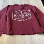 Ouray  Red and White Crew Neck Sweatshirt sweater Photo 0