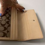 EUC  wallet Tan Canvas w Leather Coach Imprint Established 1941 Photo 2