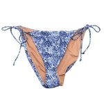 J.Crew  Curved-Waist Cheeky String Bikini Bottom Beads Dandelion Swirl Blue XXL Photo 2