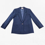 Pendleton Vintage 1980s  Navy Wool Blazer Minimalist Officecore Size 6 Petite Photo 2