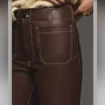 Maeve Colette Cropped Wide-Leg Pants by : Faux-Leather Top-Stitch size 30 Photo 3