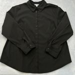 Time & Tru Black long Sleeve‎ Button Down Shirt Top Womens XXL Business Workwear Photo 1