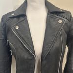 barney's new york Barneys Originals Black Leather Moto Biker Jacket Motorcycle Harley Edgy Size 4 Photo 2