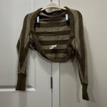 NICHOLAS Green Striped Shrug Crop Cardigan Size Medium Photo 1