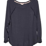 Terra & Sky  Women's Gray‎ Long Raglan Sleeves Side Ruffle Top Size 2X Photo 0