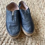 Eric Michael  Serena‎ black leather handmade Spain zip top espadrille sneakers 39 Photo 1