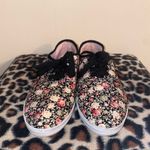 dark coquette vintage style whimsical fairycore floral canvas sneakers Black Size 9 Photo 1