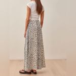 Reformation  Womens White/Black Animal Leopard Print Bea Midi Skirt‎ sz 22 NWT Photo 2
