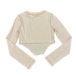 Tiger Mist - Long Sleeve Daisy Tee in Tan & Orange Photo 2