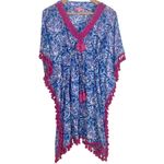 Simply Southern  Kimono Beach Cover Up L XL Floral Pink Tassel Fringe Resort Swim Photo 1