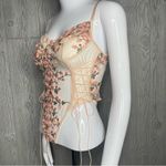 Women’s sheer panel floral embroidered appliqué pink lingerie sleepwear large Photo 6