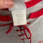 5th & Ocean Mariners lace-up 3/4 raglan t-shirt Red Gray Women's size M Vintage Photo 4