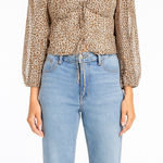 Princess Polly Size 6 Leopard Cheetah Print Tie-Front Top Photo 0