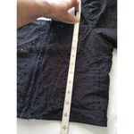 Socialite Black Eyelet Lace Crop Top 3/4 Balloon Sleeve Womens Size Medium Photo 6