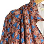 Marie Oliver Alana Floral Kaleidoscope Silk Long Sleeve Ruffled Mini Dress XXS Photo 5