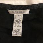 Nine West 2000s 100% Silk boho indie whimsygoth Blue black paisley wrap top blouse shirt long sleeves Size 6/S Measurement in pics Photo 3