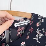 Reformation • Bard Dress mini puff sleeve Jolene black floral print georgette Photo 6