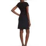 White House | Black Market Black Sheath Dress Cap Sleeves Silver Hardware Size 2 Photo 2