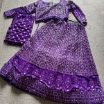 Brand new Classy Purple Sequence Embroidery Work Georgette Lehenga Choli! Size L Photo 0