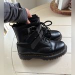 Dr. Martens  1460 Double Buckle Smooth Black Leather Zip Side & Lace Up US 8 Photo 1