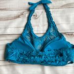 BECCA by Rebecca virtue Becca Teal Crochet Halter Bikini Top Sz L Photo 1