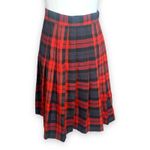 Vintage 80s Toni Garment C.C. Magic Red Black Plaid Pleated Skirt Size 8 USA Photo 6
