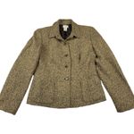 Ann Taylor Loft‎ Blazer Jacket & Skirt Set Brown Herringbone Tweed Wool Blend Size 6 Petite Photo 3
