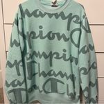 Champion Teal / Aqua All Over Print Crewneck Photo 1