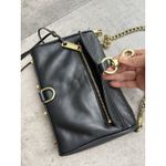 Rebecca Minkoff  Black Leather Crossbody Handbag Purse Mini MAC Gold Tone Chain Photo 6