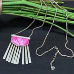 Kendra Scott Magenta Mother of Pearl Ellen Long Fringe Necklace Photo 0